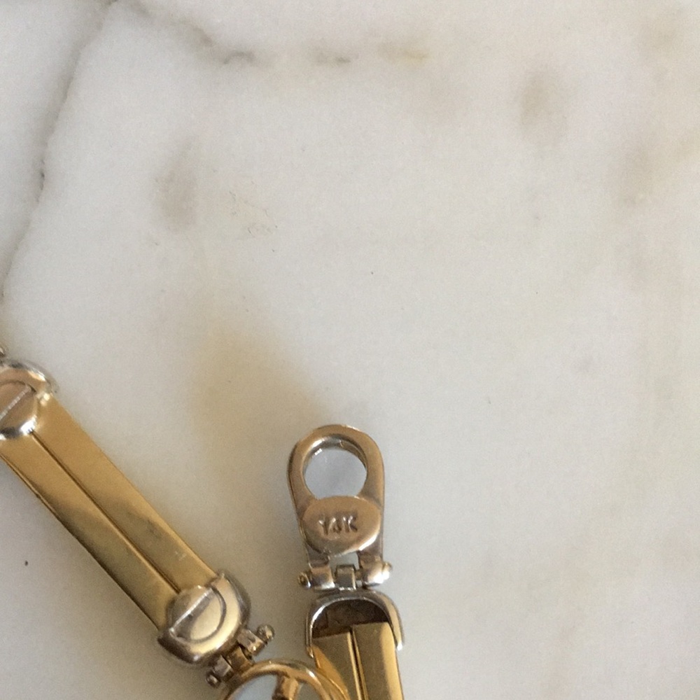 Vintage Fashion bracelet, 14k white & yellow gold - Picture 10 of 13